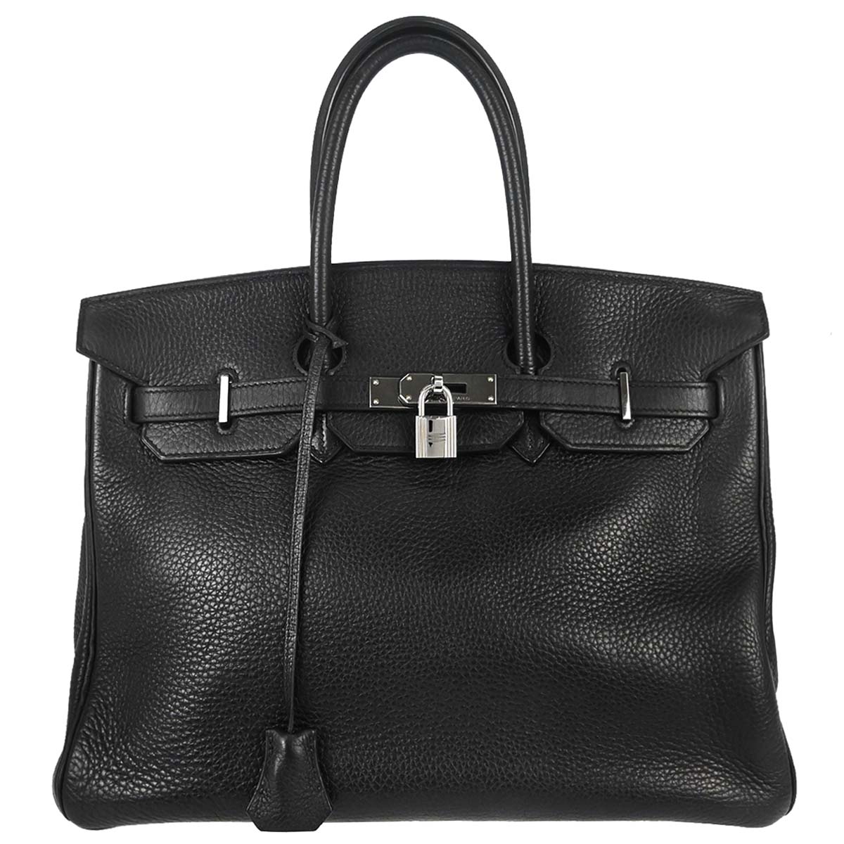 Hermes Black Taurillon Clemence Birkin 35 Handbag