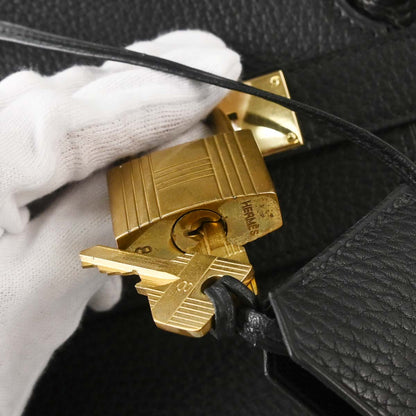 Hermes Black Ardennes Haut a Courroies 45 Handbag
