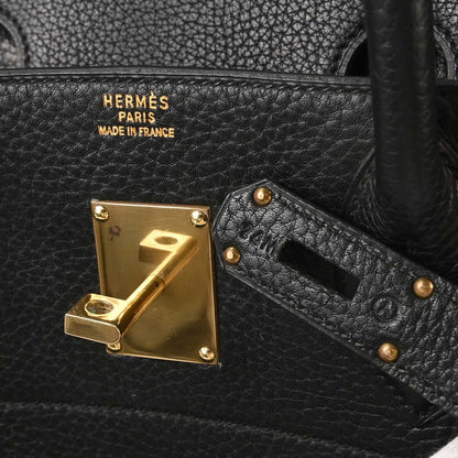 Hermes Black Ardennes Haut a Courroies 45 Handbag
