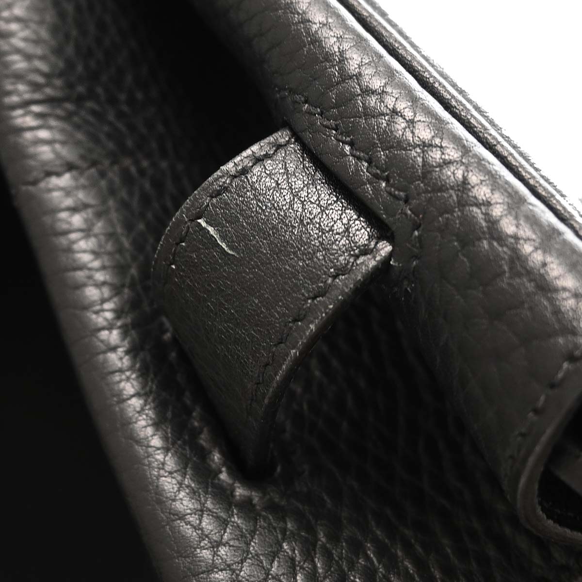 Hermes Black Ardennes Haut a Courroies 45 Handbag