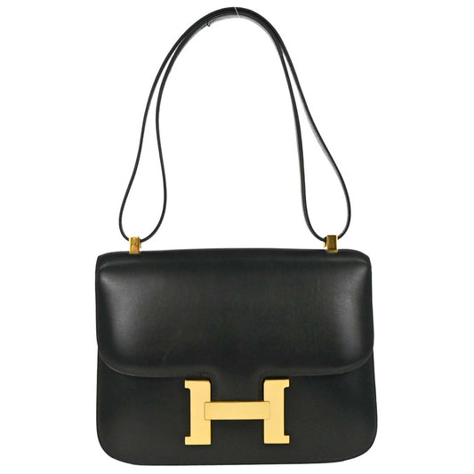 Hermes Black Box Calf Constance 23 Shoulder Bag