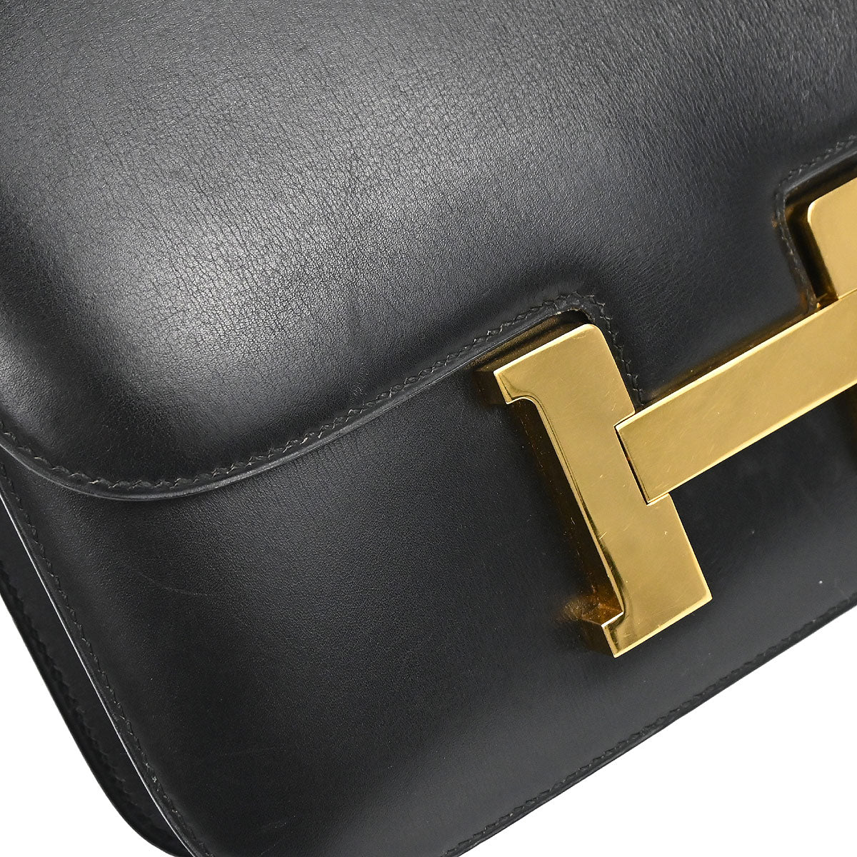 Hermes Black Box Calf Constance 23 Shoulder Bag