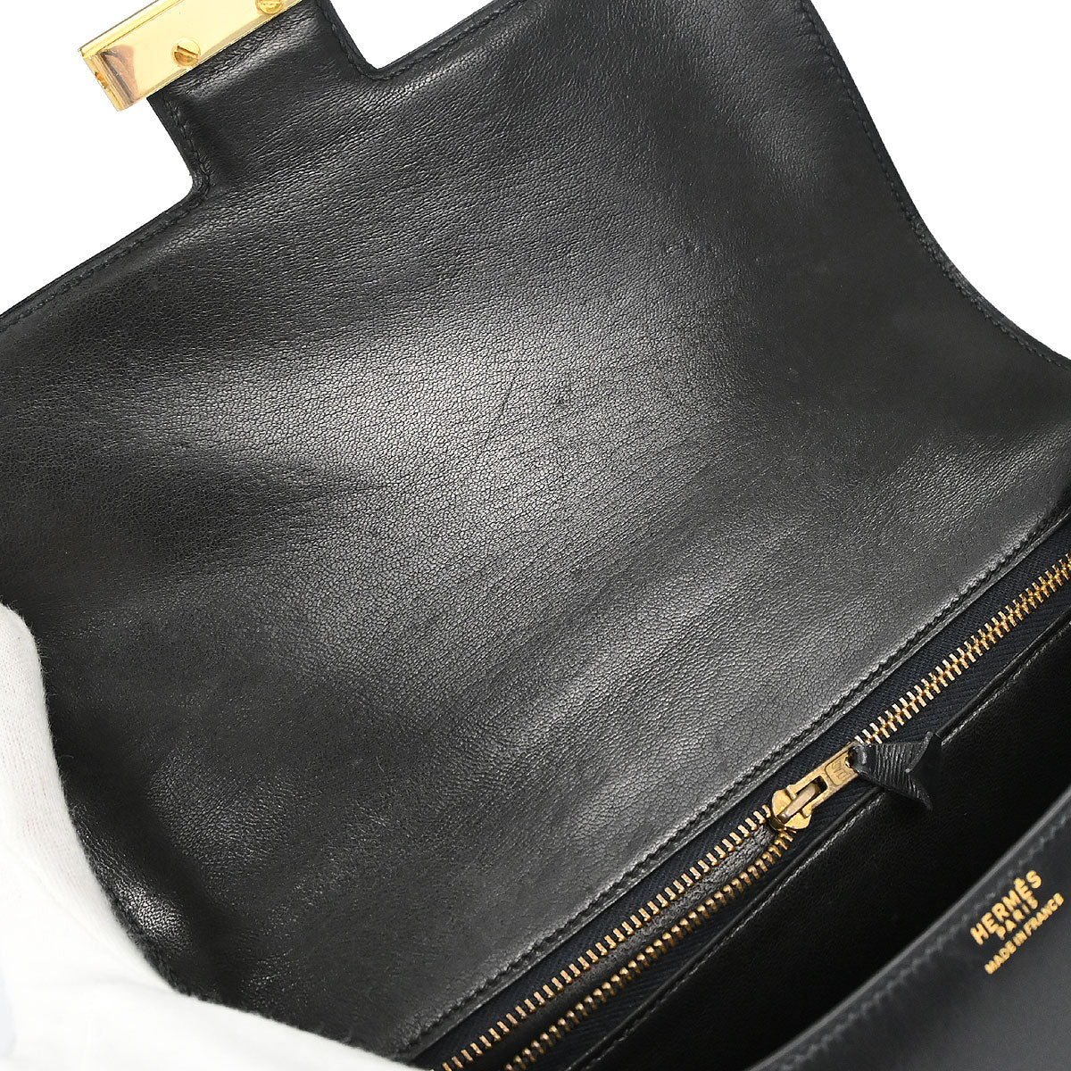 Hermes Black Box Calf Constance 23 Shoulder Bag