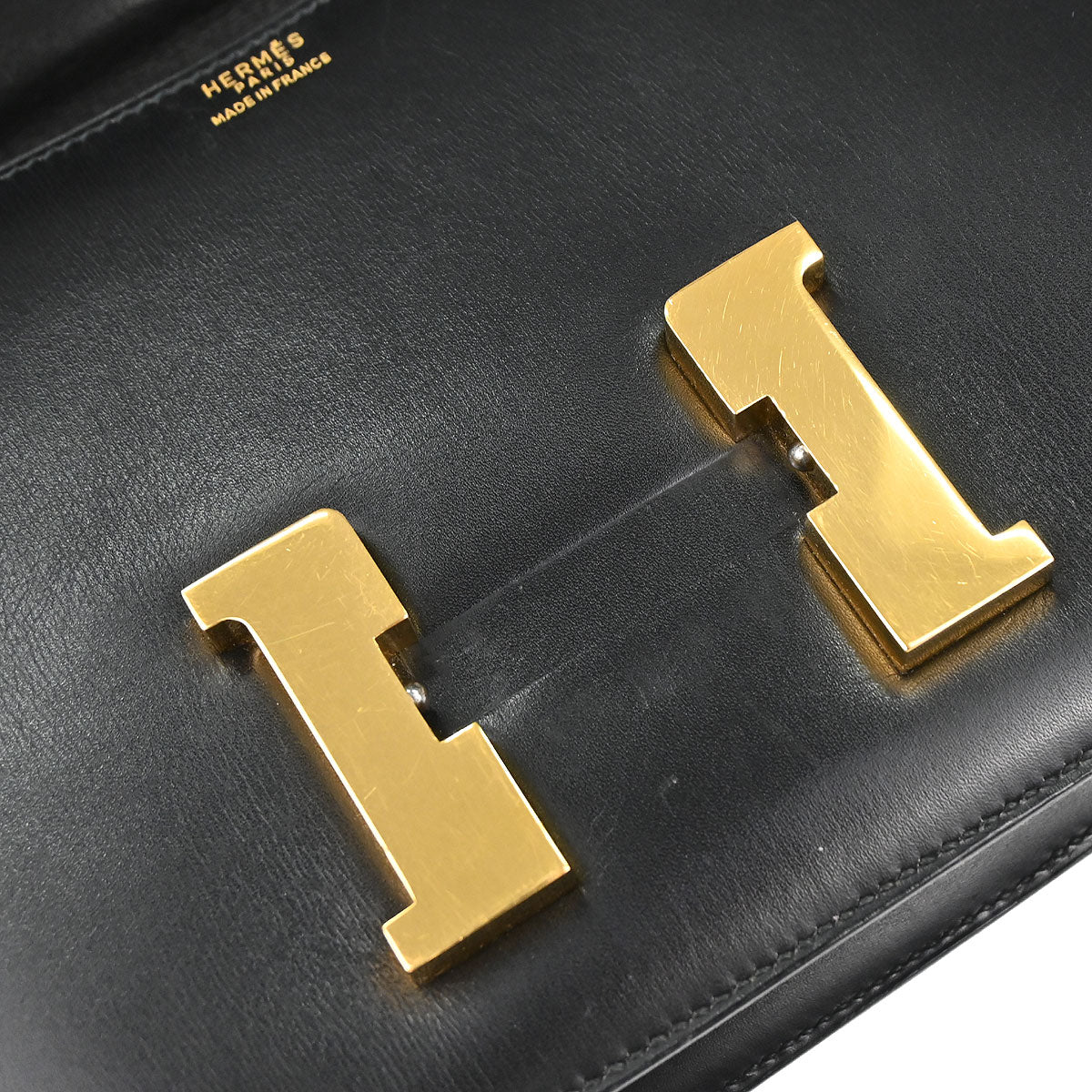 Hermes Black Box Calf Constance 23 Shoulder Bag