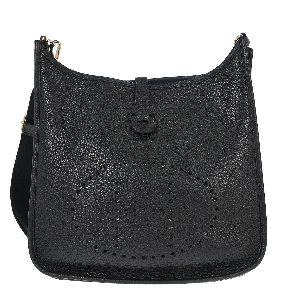Hermes Black Taurillon Clemence Evelyne 3 29 PM Shoulder Bag