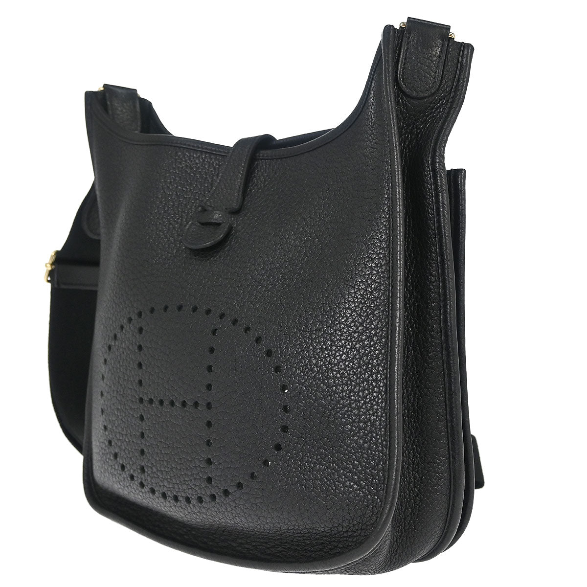 Hermes Black Taurillon Clemence Evelyne 3 29 PM Shoulder Bag