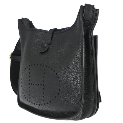 Hermes Black Taurillon Clemence Evelyne 3 29 PM Shoulder Bag