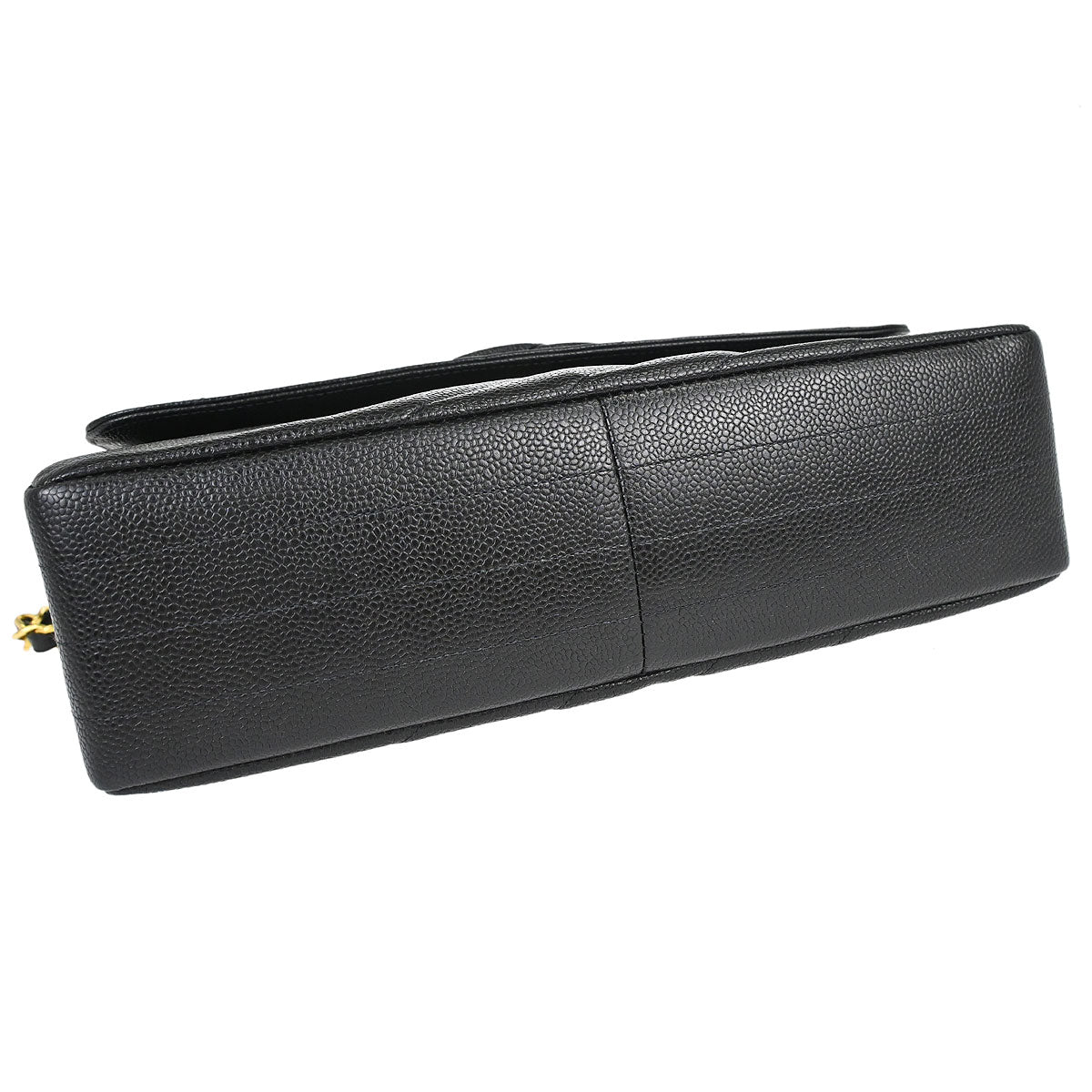 Chanel 1994-1996 Black Caviar skin Straight Flap Jumbo Shoulder Bag