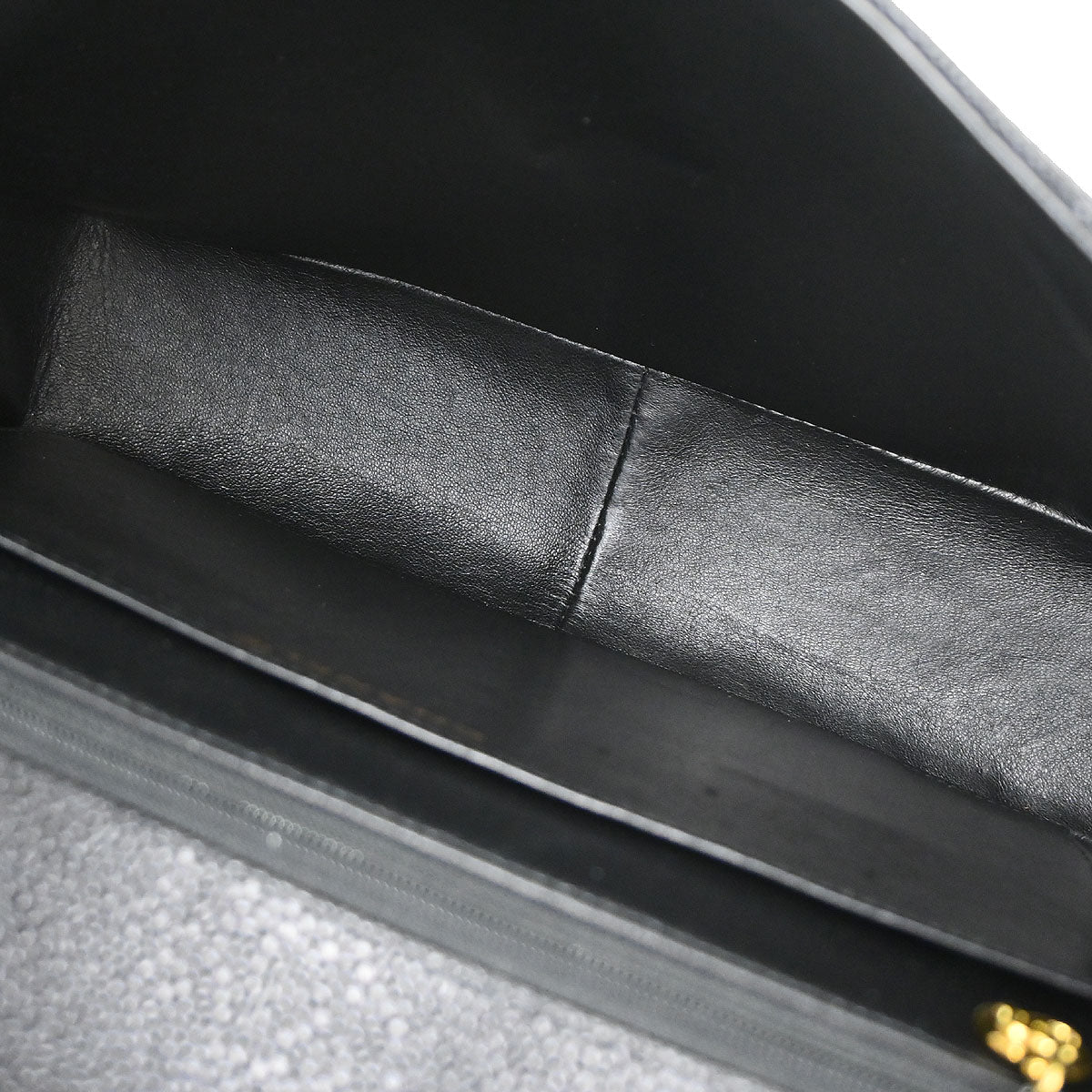 Chanel 1994-1996 Black Caviar skin Straight Flap Jumbo Shoulder Bag