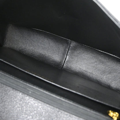 Chanel 1994-1996 Black Caviar skin Straight Flap Jumbo Shoulder Bag