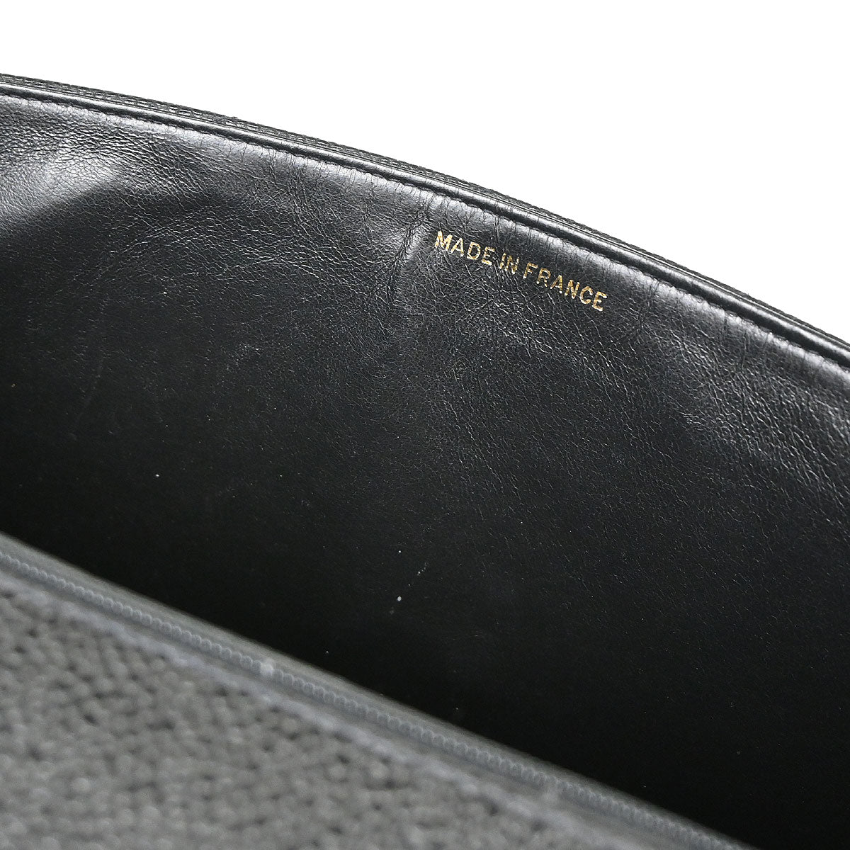 Chanel 1994-1996 Black Caviar skin Straight Flap Jumbo Shoulder Bag