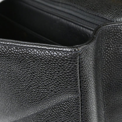 Chanel 1994-1996 Black Caviar skin Straight Flap Jumbo Shoulder Bag