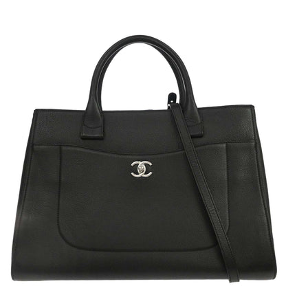 Chanel 2017 Black Calfskin Cerf Executive 2way Tote Bag