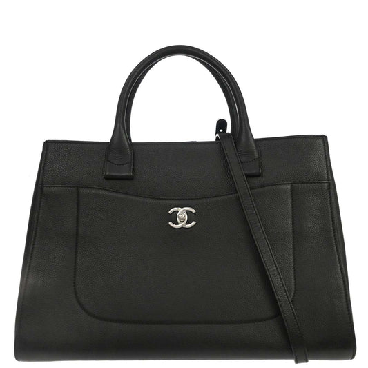 Chanel 2017 Black Calfskin Cerf Executive 2way Tote Bag