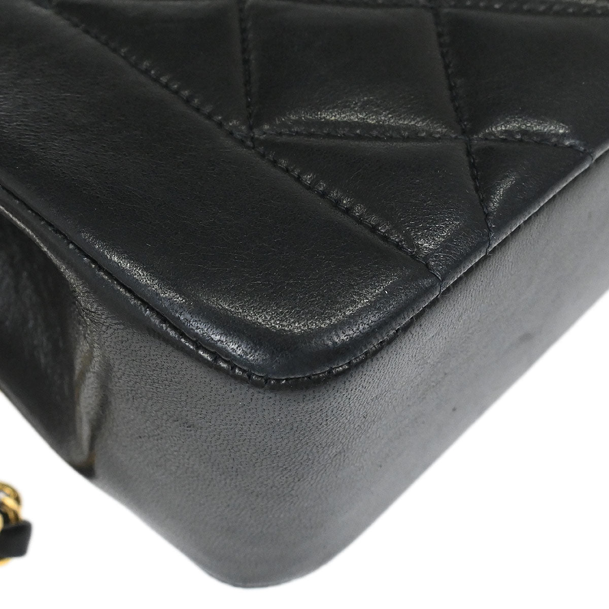 Chanel 1996-1997 Black Lambskin Small Diana Shoulder Bag