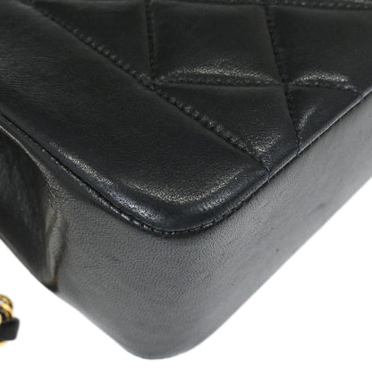 Chanel 1996-1997 Black Lambskin Small Diana Shoulder Bag