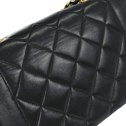 Chanel 1996-1997 Black Lambskin Small Diana Shoulder Bag