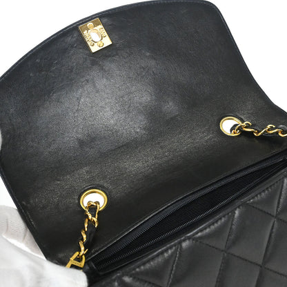 Chanel 1996-1997 Black Lambskin Small Diana Shoulder Bag