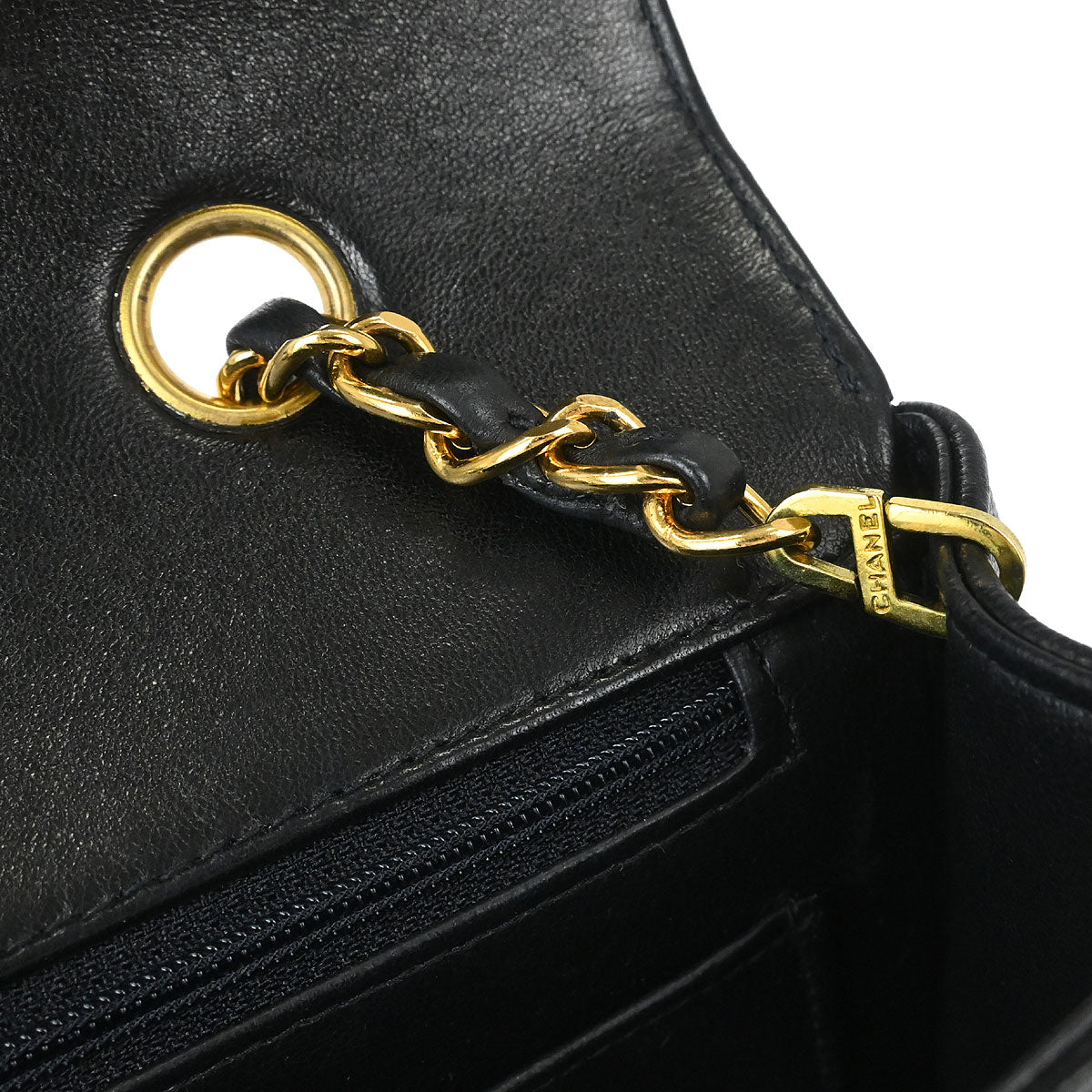 Chanel 1996-1997 Black Lambskin Small Diana Shoulder Bag