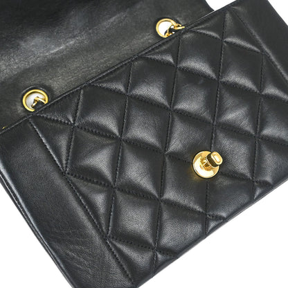 Chanel 1996-1997 Black Lambskin Small Diana Shoulder Bag