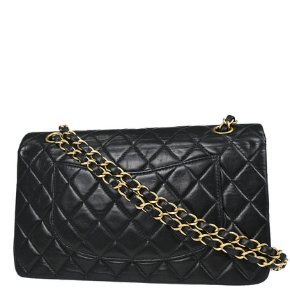 Chanel 2000-2002 Black Lambskin Medium Classic Double Flap Shoulder Bag
