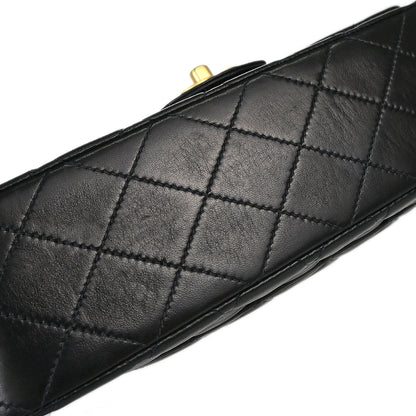 Chanel 2000-2002 Black Lambskin Medium Classic Double Flap Shoulder Bag