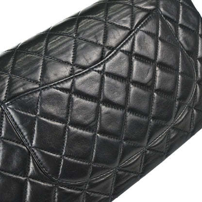 Chanel 2000-2002 Black Lambskin Medium Classic Double Flap Shoulder Bag