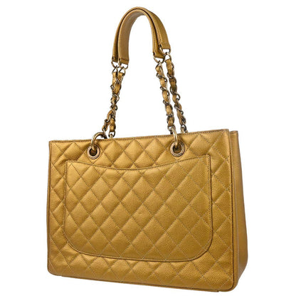 Chanel 2012-2013 Gold Caviar Skin Grand Shopping Tote GST Chain Handbag