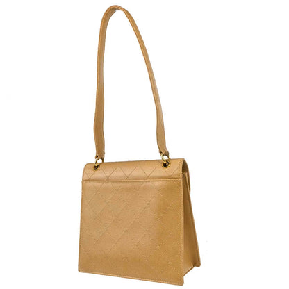 Chanel 1997-1999 Beige Caviar Skin Handbag