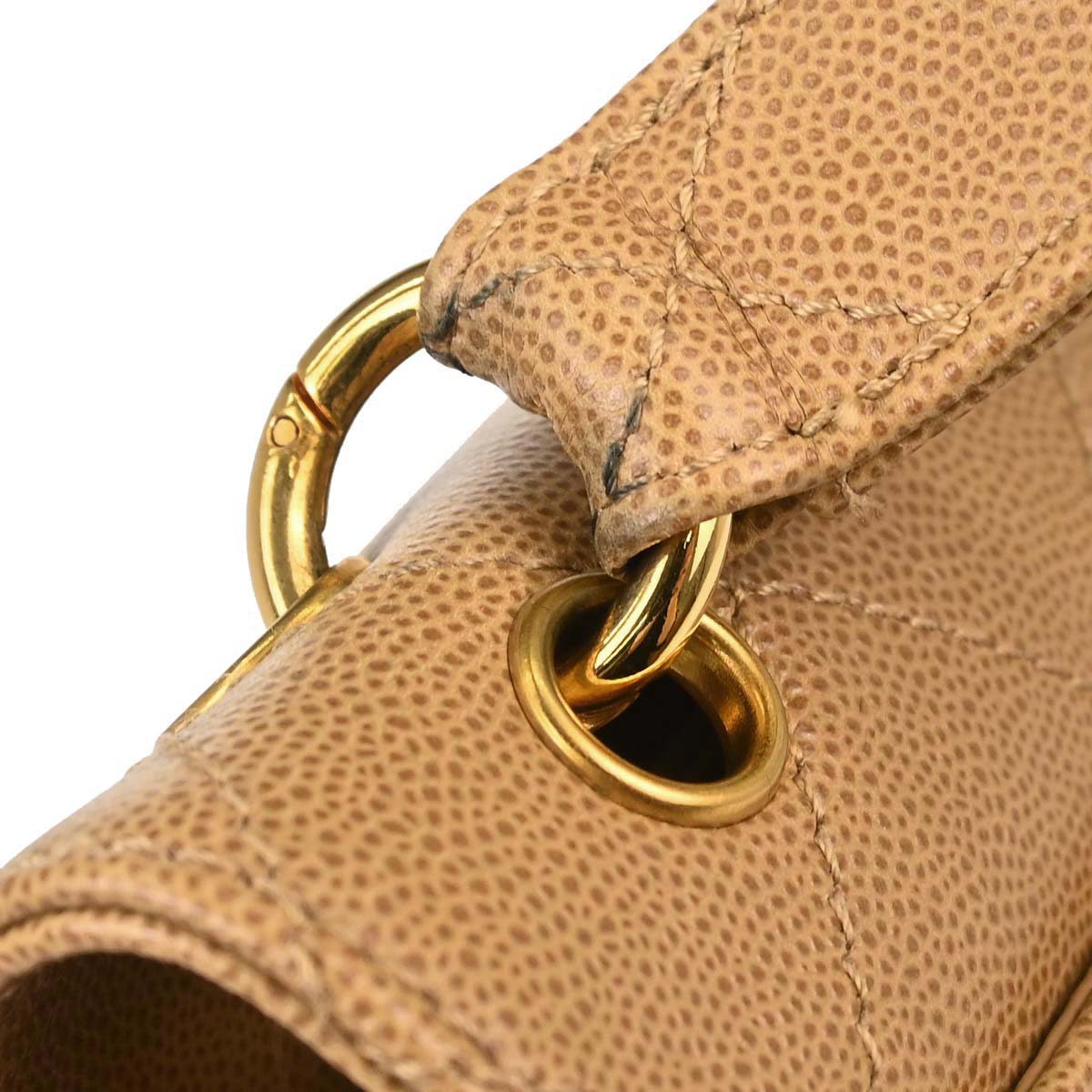 Chanel 1997-1999 Beige Caviar Skin Handbag