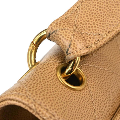 Chanel 1997-1999 Beige Caviar Skin Handbag