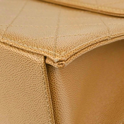 Chanel 1997-1999 Beige Caviar Skin Handbag