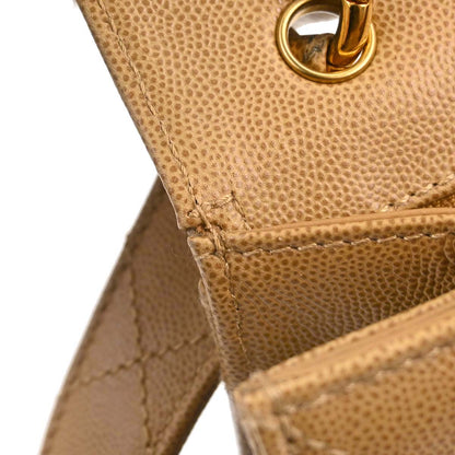 Chanel 1997-1999 Beige Caviar Skin Handbag