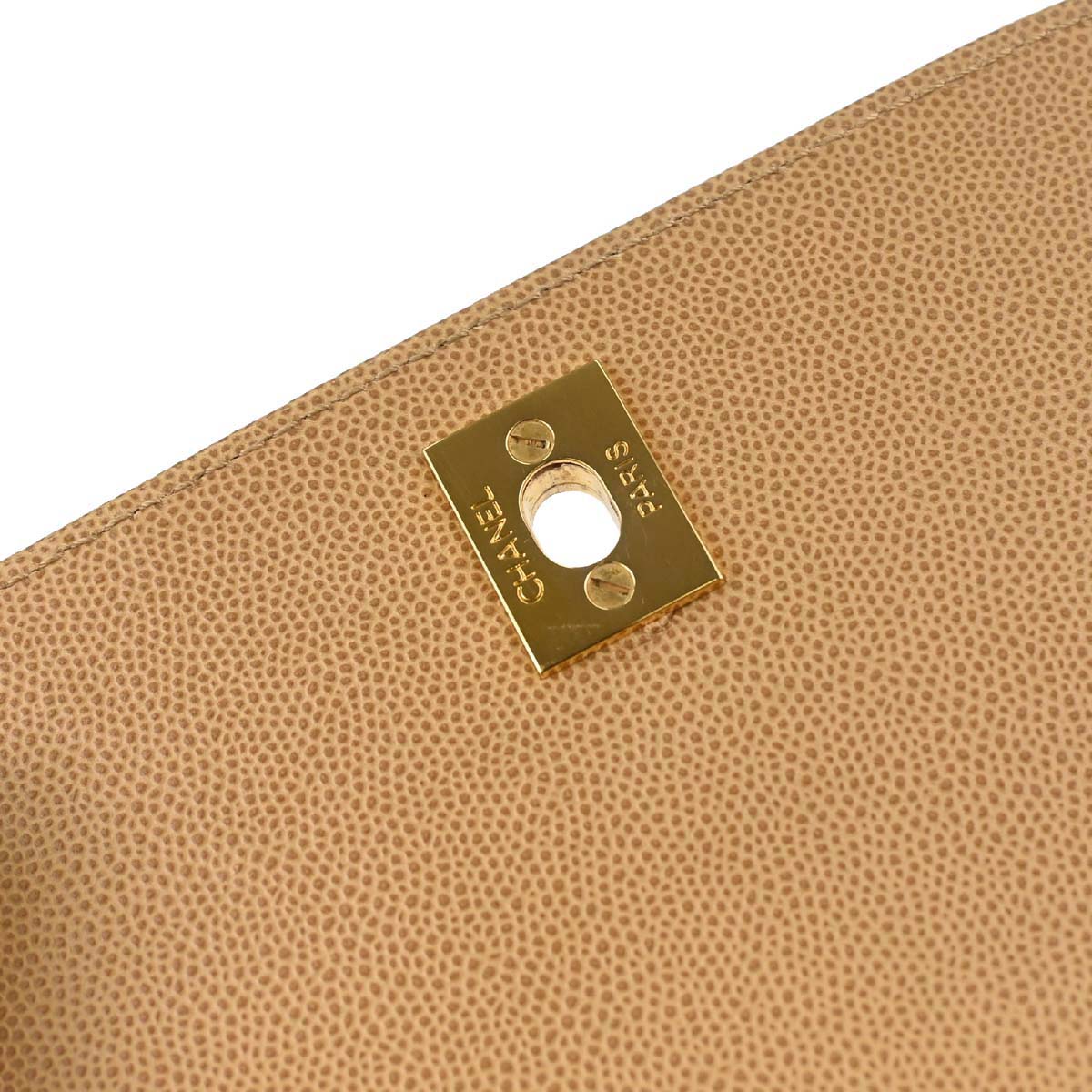 Chanel 1997-1999 Beige Caviar Skin Handbag