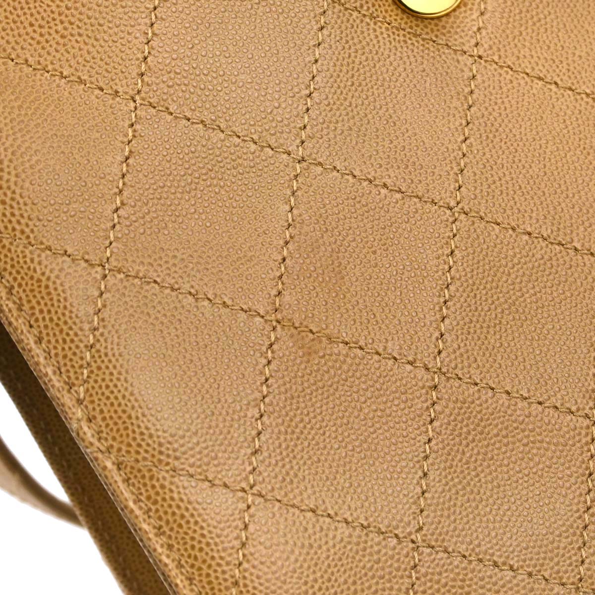 Chanel 1997-1999 Beige Caviar Skin Handbag