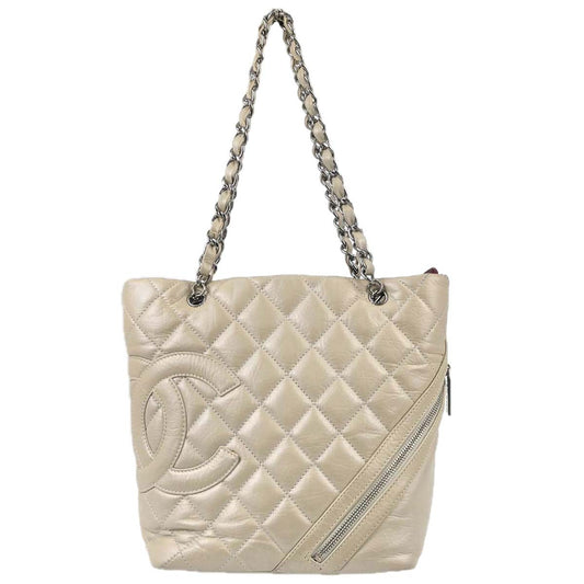 Chanel Ivory Calfskin Cambon Ligne Tote Handbag