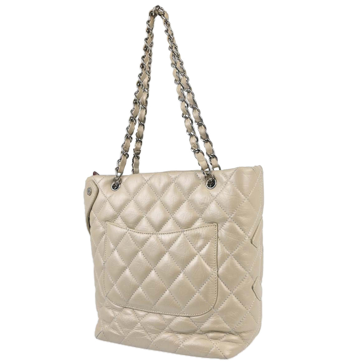 Chanel 2006-2008 Ivory Calfskin Cambon Ligne Tote Handbag