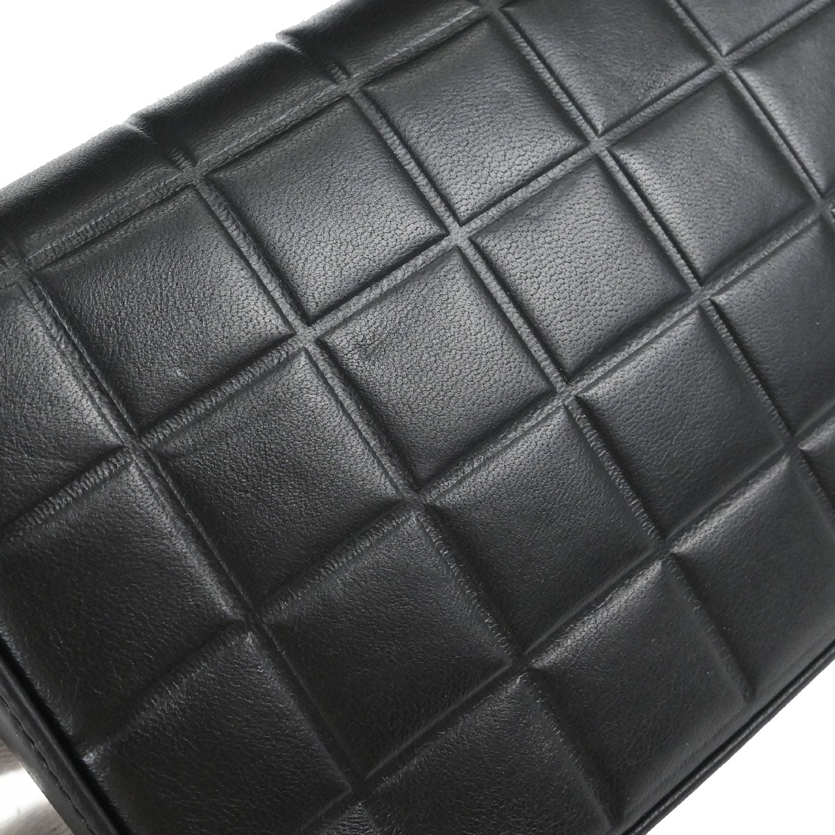Chanel 2000-2002 Black Lambskin Choco Bar Shoulder Bag