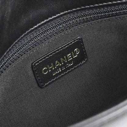 Chanel 2000-2002 Black Lambskin Choco Bar Shoulder Bag