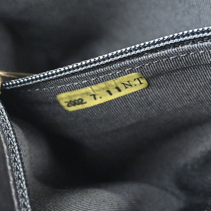 Chanel 2000-2002 Black Lambskin Choco Bar Shoulder Bag