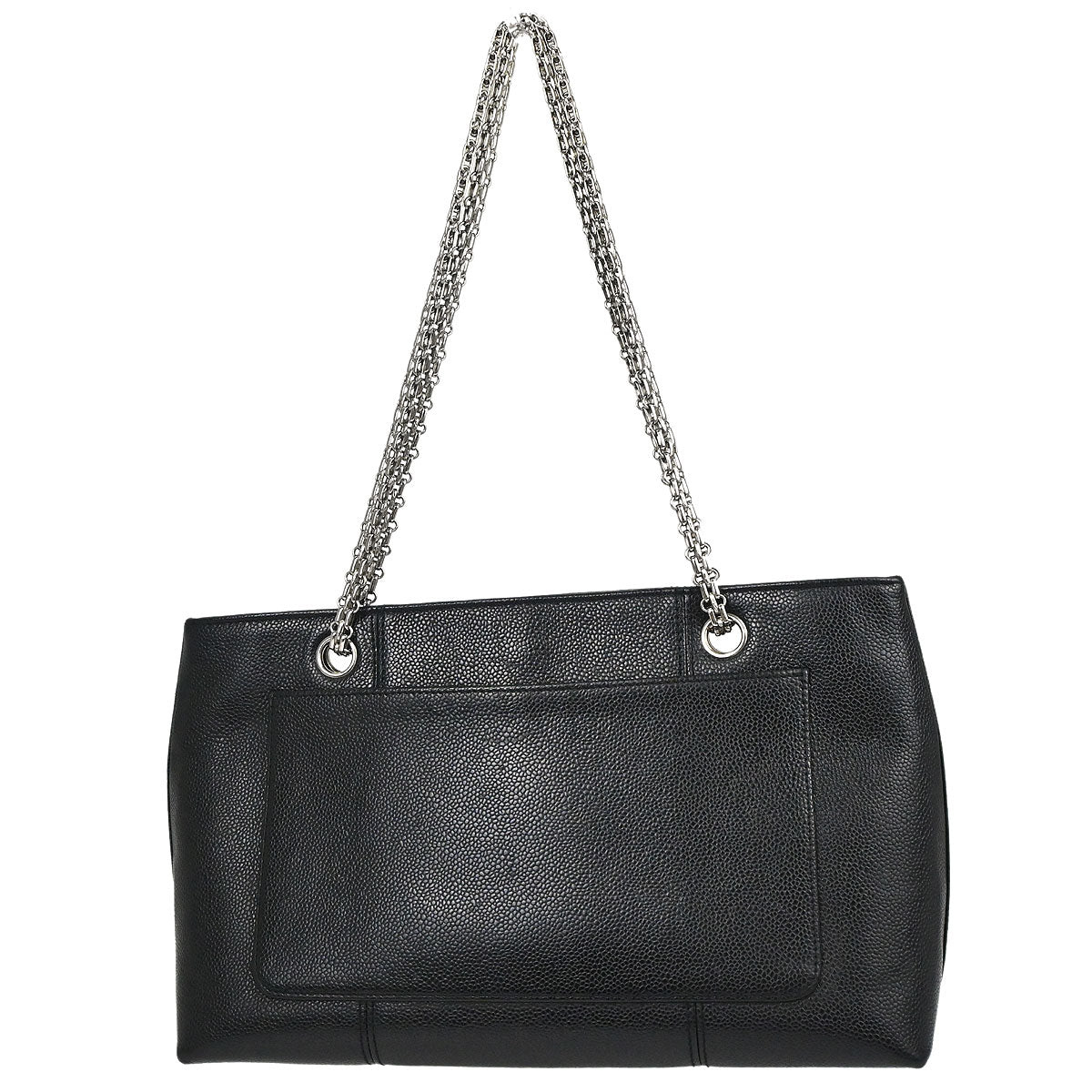 Chanel 2000-2002 Black Caviar Skin Shoulder Tote Bag