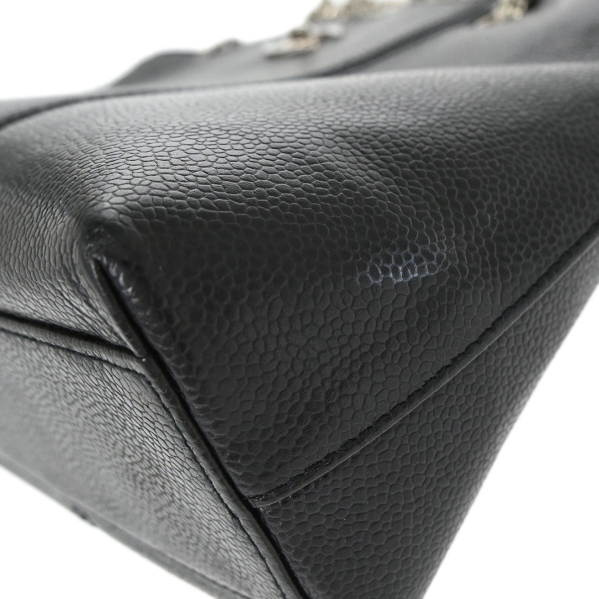 Chanel 2000-2002 Black Caviar Skin Shoulder Tote Bag