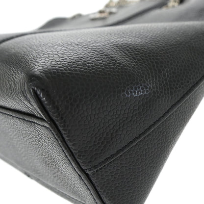 Chanel 2000-2002 Black Caviar Skin Shoulder Tote Bag