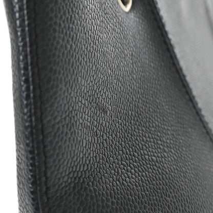 Chanel 2000-2002 Black Caviar Skin Shoulder Tote Bag