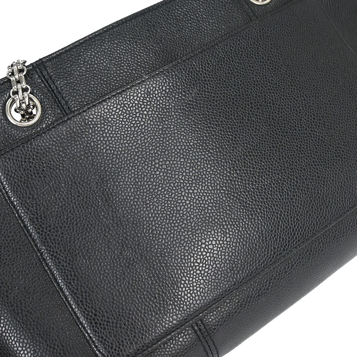 Chanel 2000-2002 Black Caviar Skin Shoulder Tote Bag