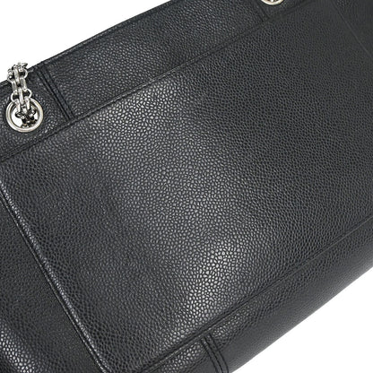 Chanel 2000-2002 Black Caviar Skin Shoulder Tote Bag