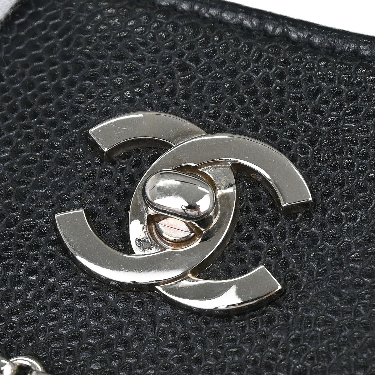 Chanel 2000-2002 Black Caviar Skin Shoulder Tote Bag