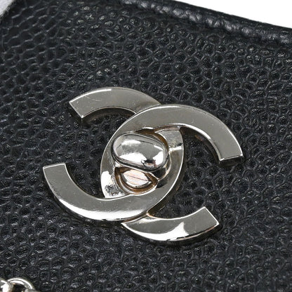 Chanel 2000-2002 Black Caviar Skin Shoulder Tote Bag