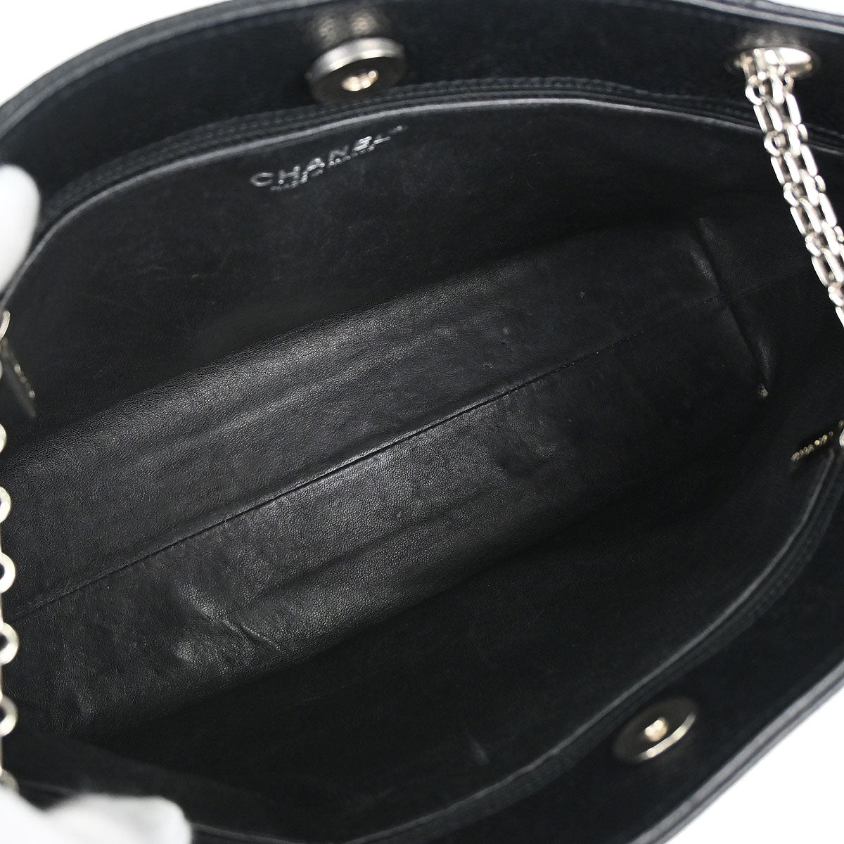 Chanel 2000-2002 Black Caviar Skin Shoulder Tote Bag