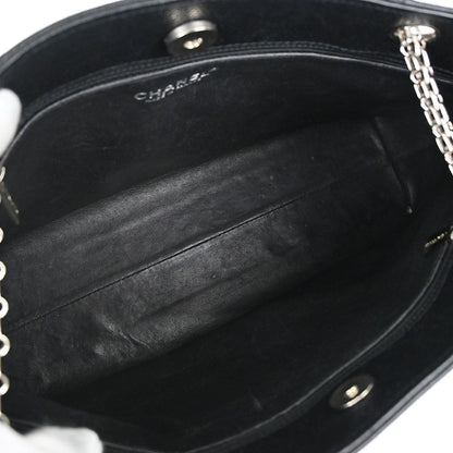 Chanel 2000-2002 Black Caviar Skin Shoulder Tote Bag